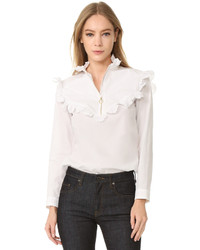 weiße Bluse mit Rüschen von Nina Ricci