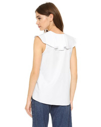 weiße Bluse mit Rüschen von Amanda Uprichard
