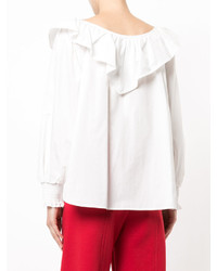 weiße Bluse mit Rüschen von Marc Jacobs