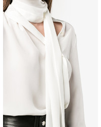 weiße Bluse von Saint Laurent