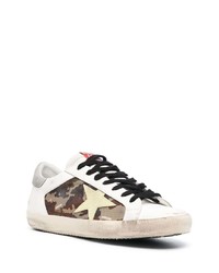 weiße Camouflage Leder niedrige Sneakers von Golden Goose