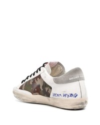 weiße Camouflage Leder niedrige Sneakers von Golden Goose