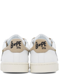 weiße Camouflage Leder niedrige Sneakers von BAPE