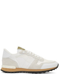 weiße Camouflage Segeltuch niedrige Sneakers von Valentino