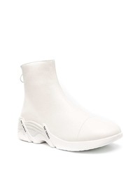 weiße Chelsea Boots aus Leder von Raf Simons