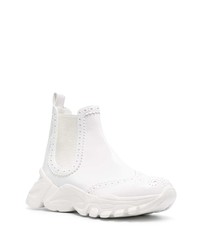 weiße Chelsea Boots aus Leder von Comme Des Garçons Tricot