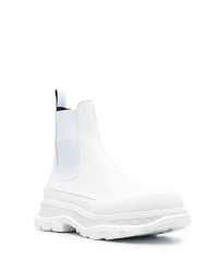 weiße Chelsea Boots aus Leder von Alexander McQueen