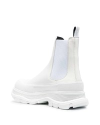 weiße Chelsea Boots aus Leder von Alexander McQueen