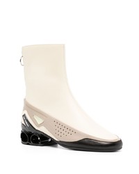 weiße Chelsea Boots aus Leder von Raf Simons