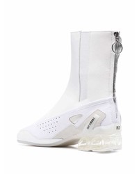 weiße Chelsea Boots aus Leder von Raf Simons