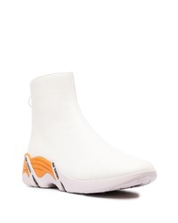 weiße Chelsea Boots aus Leder von Raf Simons