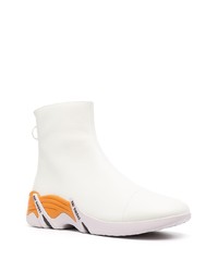 weiße Chelsea Boots aus Leder von Raf Simons