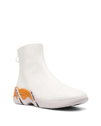 weiße Chelsea Boots aus Leder von Raf Simons