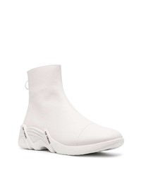 weiße Chelsea Boots aus Leder von Raf Simons