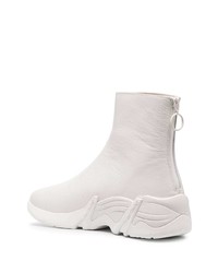 weiße Chelsea Boots aus Leder von Raf Simons