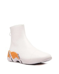 weiße Chelsea Boots aus Leder von Raf Simons