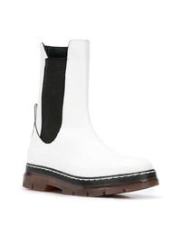 weiße Chelsea Boots aus Leder von Cédric Charlier