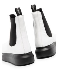 weiße Chelsea Boots aus Leder von Alexander McQueen