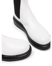 weiße Chelsea Boots aus Leder von Alexander McQueen