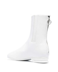 weiße Chelsea Boots aus Leder von Raf Simons