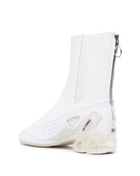 weiße Chelsea Boots aus Leder von Raf Simons