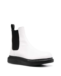 weiße Chelsea Boots aus Leder von Alexander McQueen