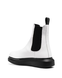 weiße Chelsea Boots aus Leder von Alexander McQueen