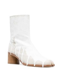 weiße Chelsea Boots aus Leder von Maison Margiela