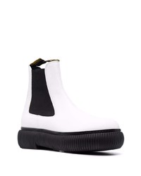 weiße Chelsea Boots aus Leder von Lanvin