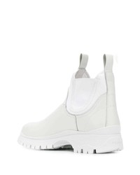 weiße Chelsea Boots aus Leder von Prada