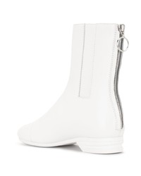 weiße Chelsea Boots aus Leder von Raf Simons