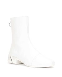 weiße Chelsea Boots aus Leder von Raf Simons