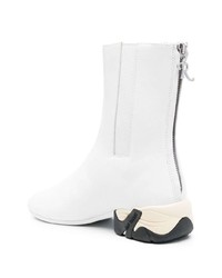 weiße Chelsea Boots aus Leder von Raf Simons