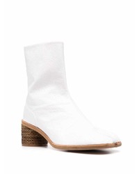 weiße Chelsea Boots aus Leder von Maison Margiela