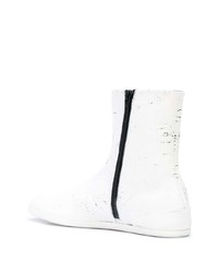 weiße Chelsea Boots aus Leder von Maison Margiela