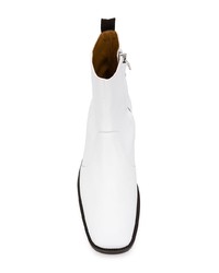 weiße Chelsea Boots aus Leder von Acne Studios