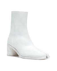 weiße Chelsea Boots aus Leder von Maison Margiela