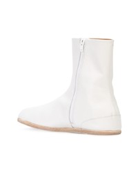 weiße Chelsea Boots aus Leder von Maison Margiela