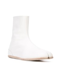 weiße Chelsea Boots aus Leder von Maison Margiela