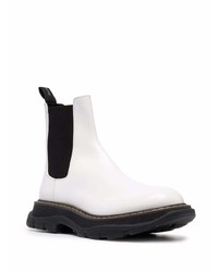 weiße Chelsea Boots aus Leder von Alexander McQueen