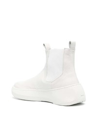 weiße Chelsea Boots aus Leder von Hevo