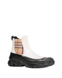 weiße Chelsea Boots aus Leder von Burberry