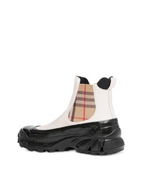 weiße Chelsea Boots aus Leder von Burberry