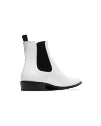 weiße Chelsea Boots aus Leder von Prada