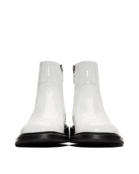 weiße Chelsea Boots aus Leder von Prada