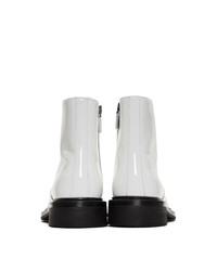 weiße Chelsea Boots aus Leder von Prada