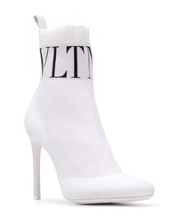 weiße elastische Stiefeletten von Valentino