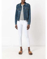 weiße enge Hose von Frame Denim