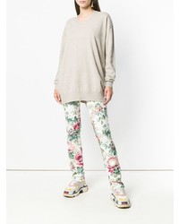weiße enge Jeans mit Blumenmuster von Junya Watanabe