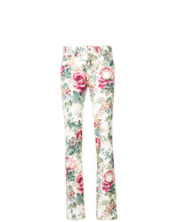 weiße enge Jeans mit Blumenmuster von Junya Watanabe